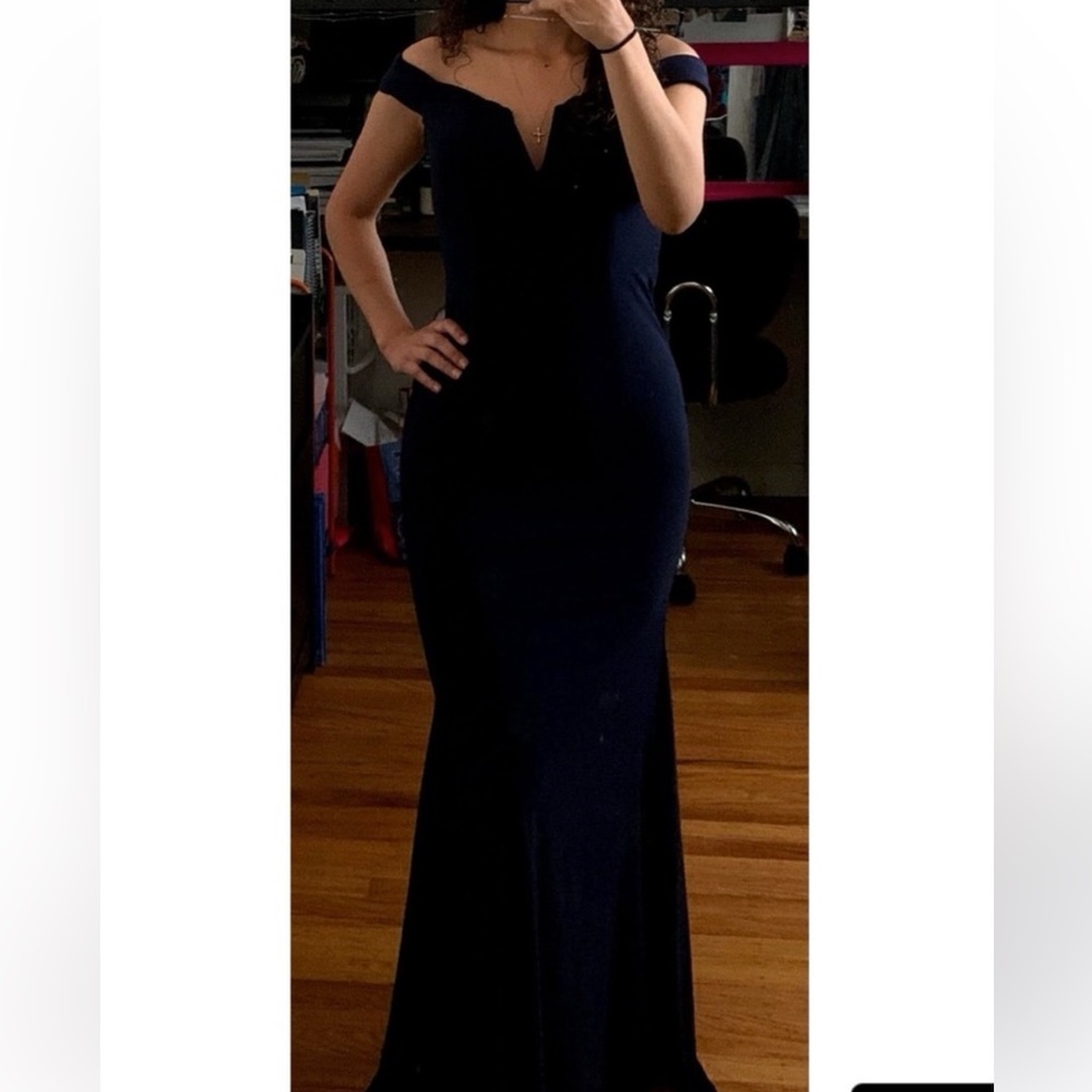 NWT Off-the-Shoulder, Navy Blue, Formal Gown/Dress